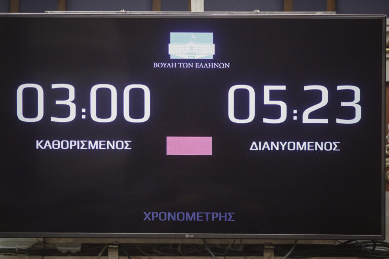 Βουλή: Αυτόματο «κόφτη» στην υπέρβαση χρόνου των ομιλητών προανήγγειλε ο Κακλαμάνης