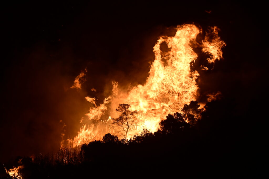 Φωτιά στην Ανατολική Αττική: Σε Θυμάρι και Τριανταφυλλιά το κυρίως πρόβλημα