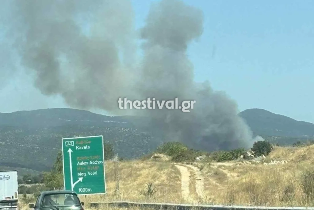 Θεσσαλονίκη: Φωτιά σε χορτολιβαδική έκταση κοντά στη Βόλβη
