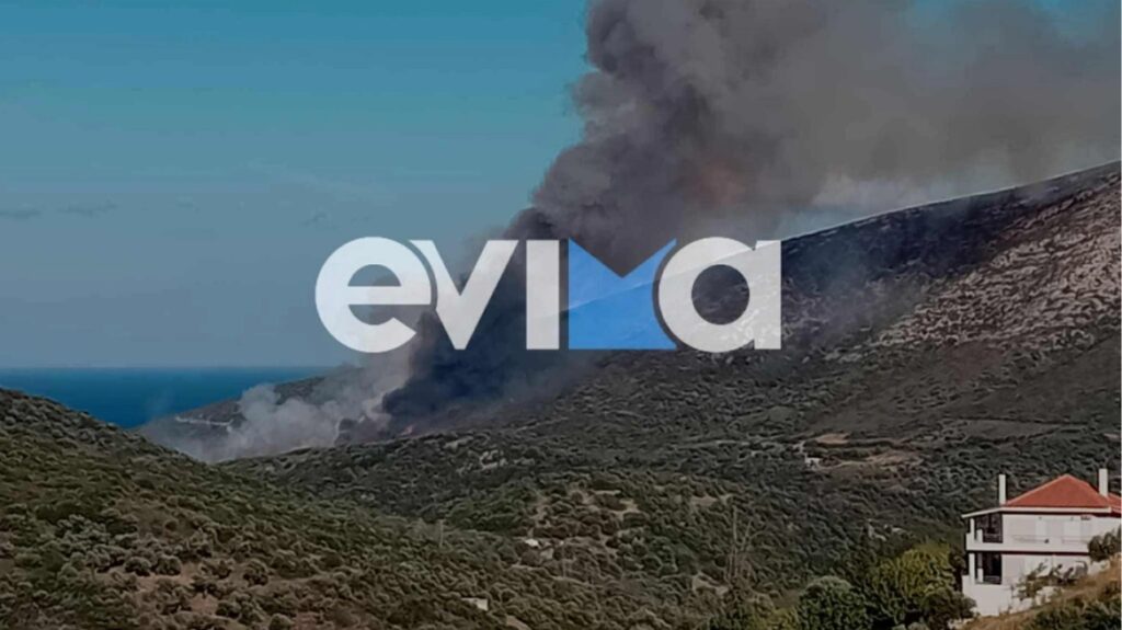 Φωτιά τώρα στην Εύβοια – Κοντά σε σπίτια οι φλόγες
