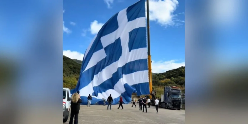 Χρόνια Πολλά Ελλάδα – Καλπάκι: Υψώθηκε ξανά η μεγαλύτερη ελληνική σημαία [βίντεο]