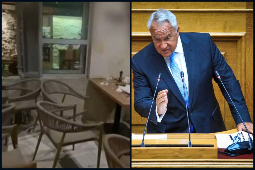 Μάκης Βορίδης: Αποκαλυπτικό βίντεο από το σημείο της επίθεσης – «Κρανίου τόπος» το κατάστημα