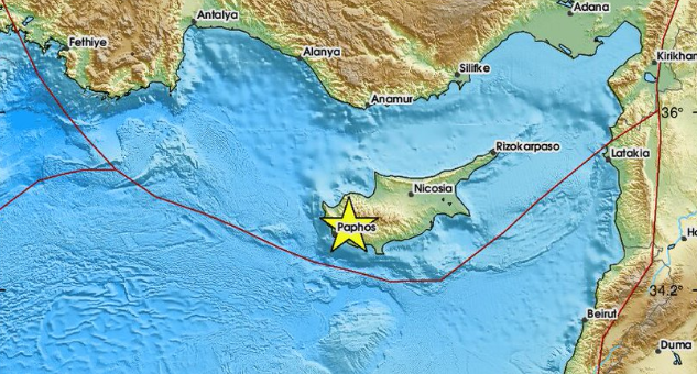 Ισχυρός σεισμός 5,3 Ρίχτερ στην Κύπρο – Κοντά στην Πάφο το επίκεντρο