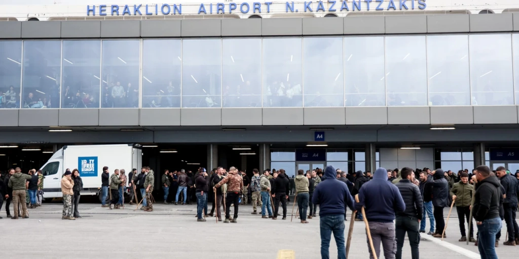 Αγρότες: Εκλεισε πάλι το αεροδρόμιο του Ηρακλείου – Το χρονικό των άγριων επεισοδίων και ο χάρτης των μπλόκων σε όλη την Ελλάδα