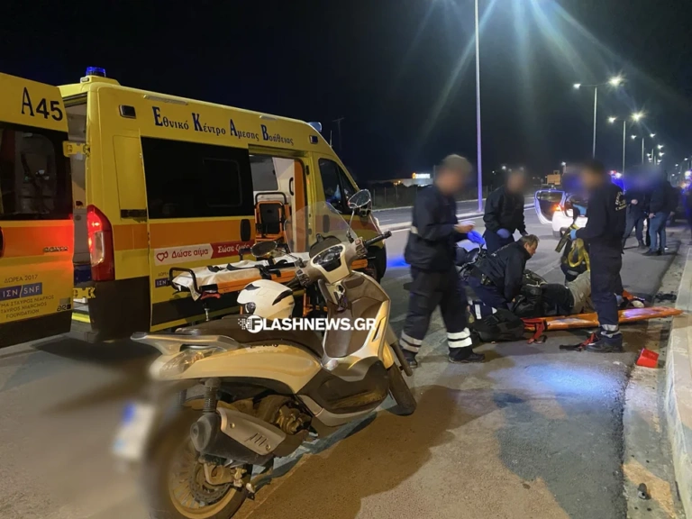 Σοβαρό τροχαίο με εγκατάλειψη στα Χανιά – Μηχανόβιος μεταφέρθηκε με σοβαρά τραύματα στο νοσοκομείο