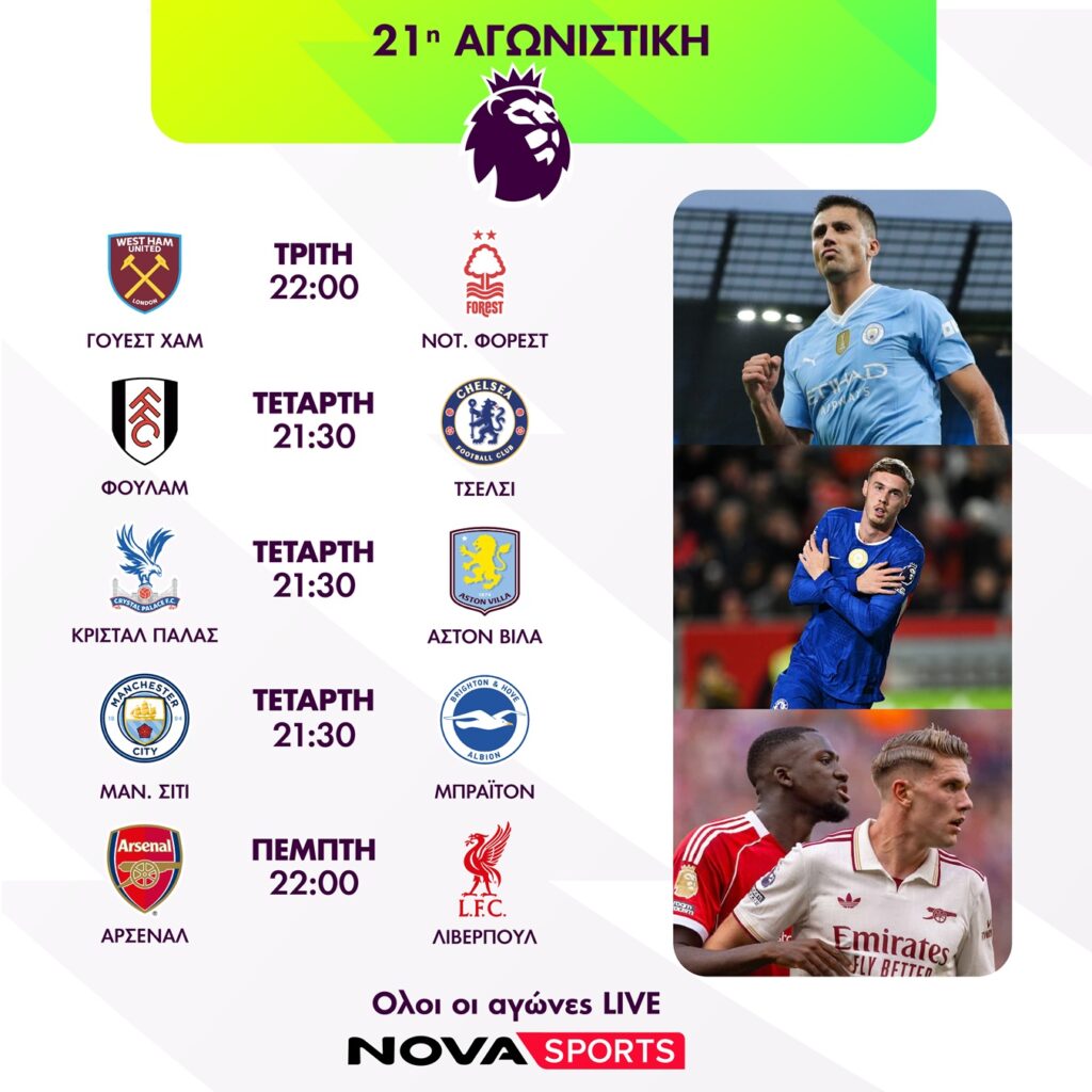 Nova: Συναρπαστικό θέαμα με όλη τη Stoiximan Super League και Άρης – ΑΕΚ, Άρσεναλ – Λίβερπουλ,