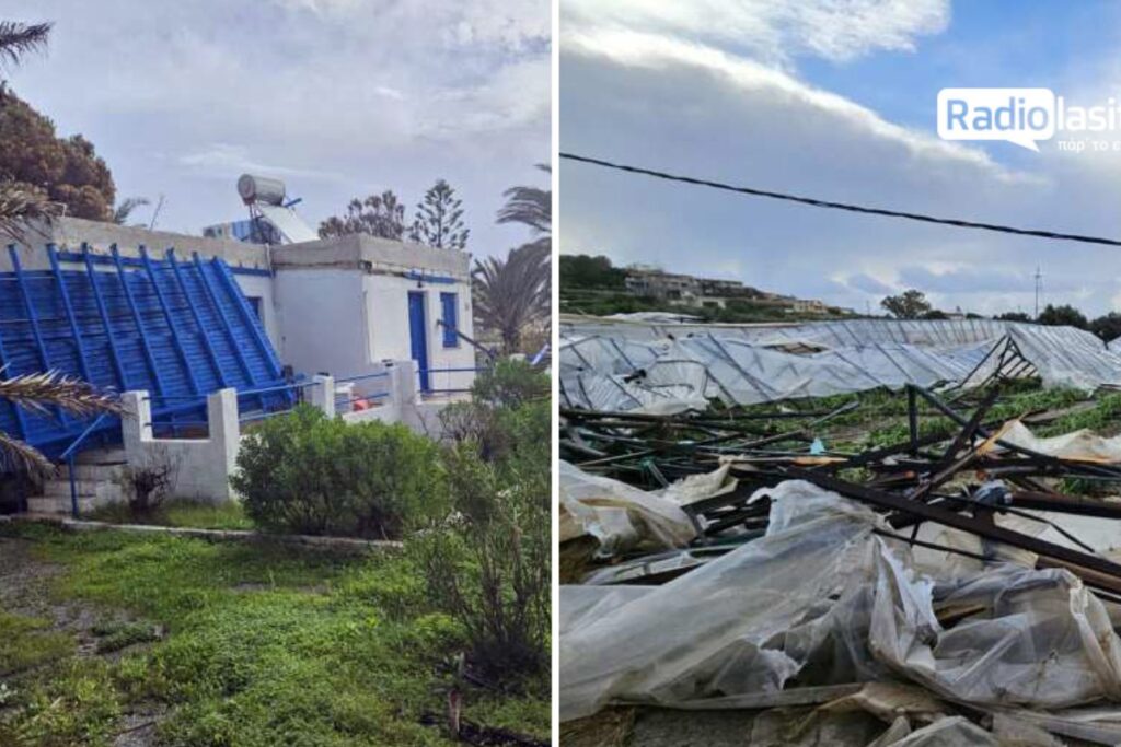 Λασίθι: Ανεμοστρόβιλος έπληξε θερμοκηπιακές εγκαταστάσεις στην Ιεράπετρα – Σε απόγνωση οι αγρότες