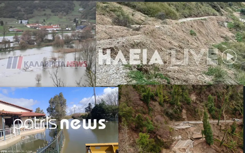 Κακοκαιρία: Εκκενώσεις σε Μεσσηνία και Ταΰγετο, πλημμύρες σε Ηλεία, κατάσταση έκτακτης ανάγκης σε Κα