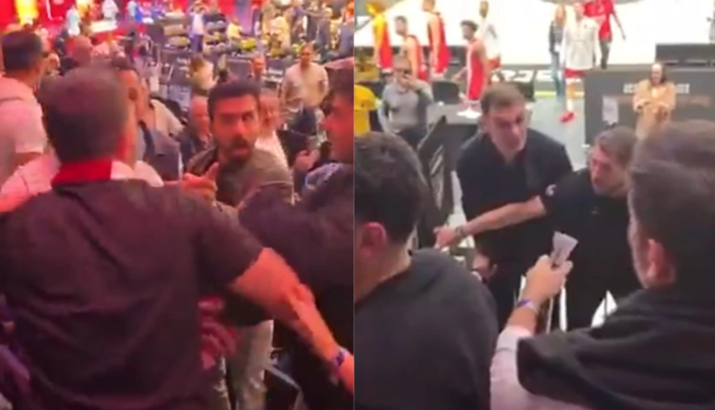Ένταση μετά τον αγώνα Ντουμπάι – Ολυμπιακός: Ο Μπαρτζώκας ανέβηκε στην κερκίδα, αφού τον έβρισε οπαδ