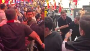 Ένταση μετά τον αγώνα Ντουμπάι – Ολυμπιακός: Ο Μπαρτζώκας ανέβηκε στην κερκίδα, αφού τον έβρισε οπαδός στα ελληνικά [βίντεο]