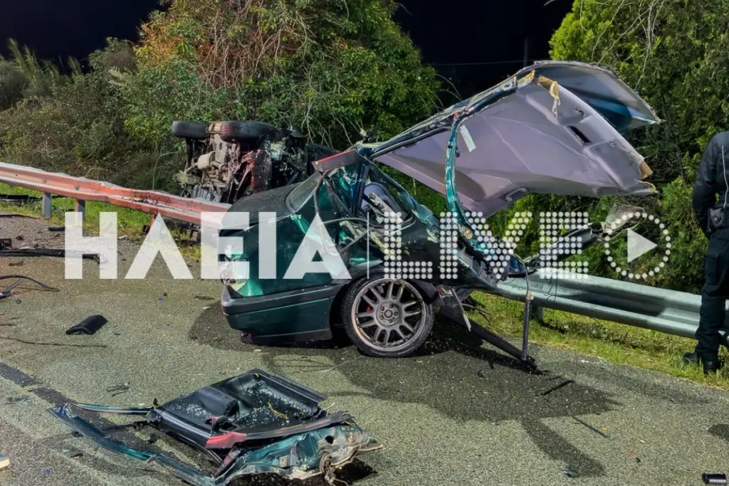 Σφοδρή σύγκρουση δύο ΙΧ στην Εθνική Οδό Πύργου-Κυπαρισσίας: Σε κρίσιμη κατάσταση 30χρονος οδηγός