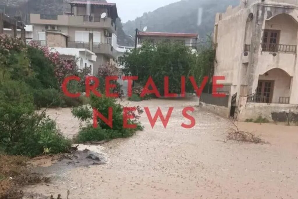 Κρήτη: «Ποτάμια» οι δρόμοι στον Τσούτσουρα – Ζημιές από την ισχυρή βροχόπτωση [Βίντεο]