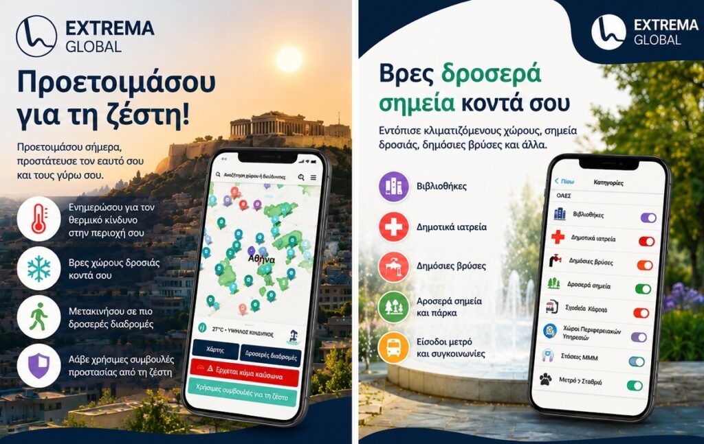 Ψηφιακά εργαλεία του Εθνικού Αστεροσκοπείου Αθηνών για την αντιμετώπιση της ακραίας ζέστης στις πόλε