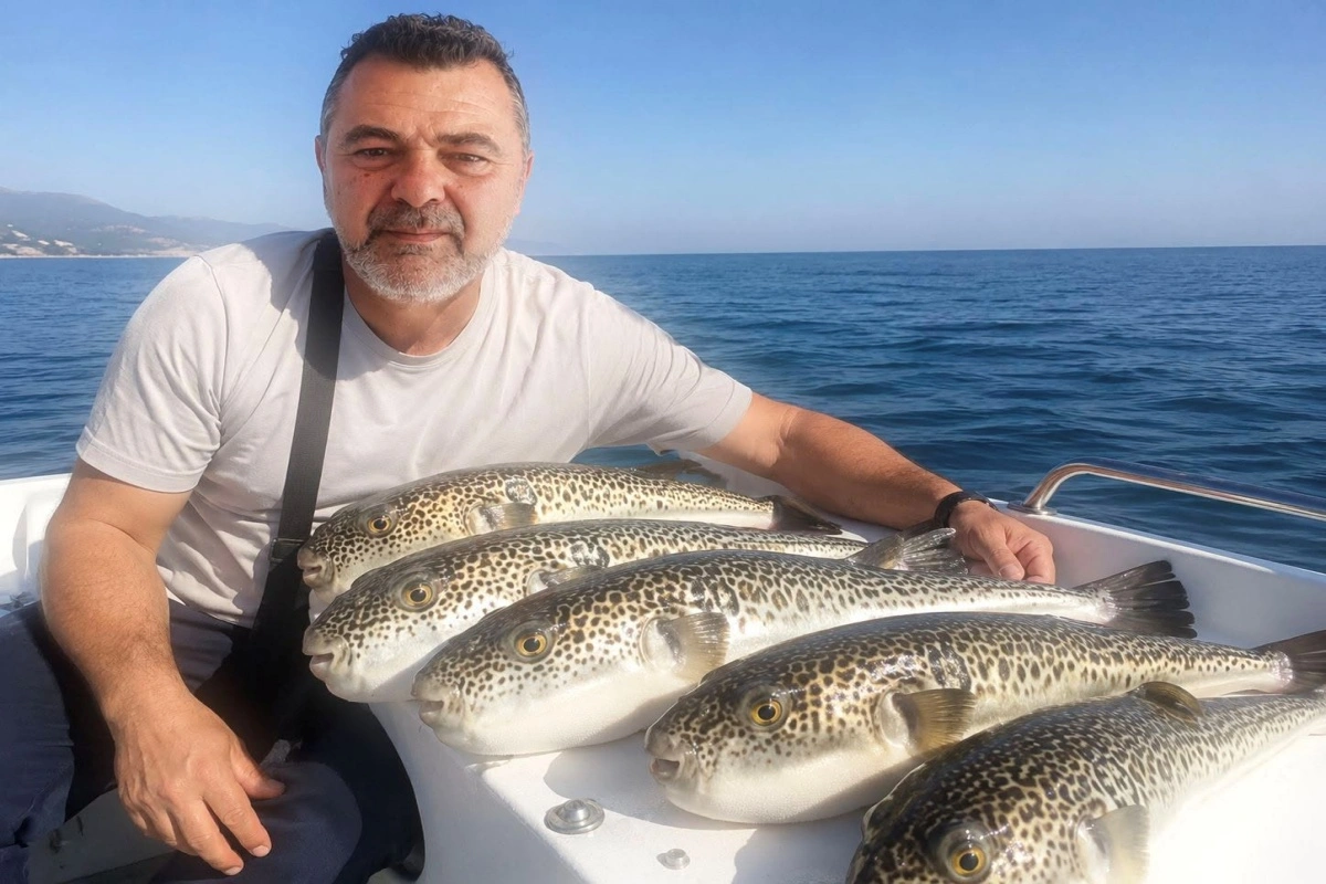 Ο ερασιτέχνης ψαράς και ο διοργανωτής του 1ου Πανελλήνιου Ανοιχτού Διαγωνισμού Αλιείας Λαγοκέφαλου, Μιχάλης Καρποδίνης
