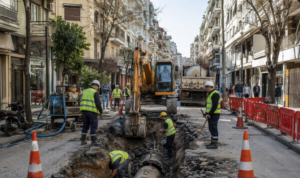 Θεσσαλονίκη: Έσπασε αγωγός αποχέτευσης λόγω καθίζησης – Διακοπή κυκλοφορίας για 10 ώρες