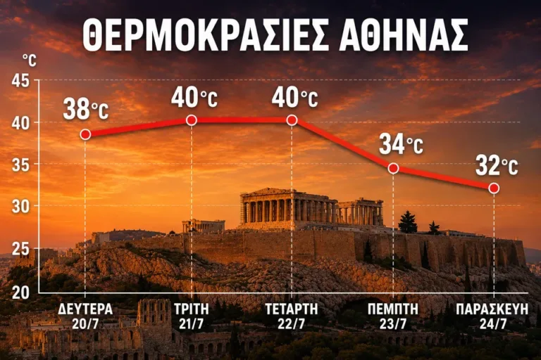 Καύσωνας: Πώς θα κινηθεί σε 10 μεγάλες πόλεις – Πρόγνωση Καλλιάνου με γραφήματα
