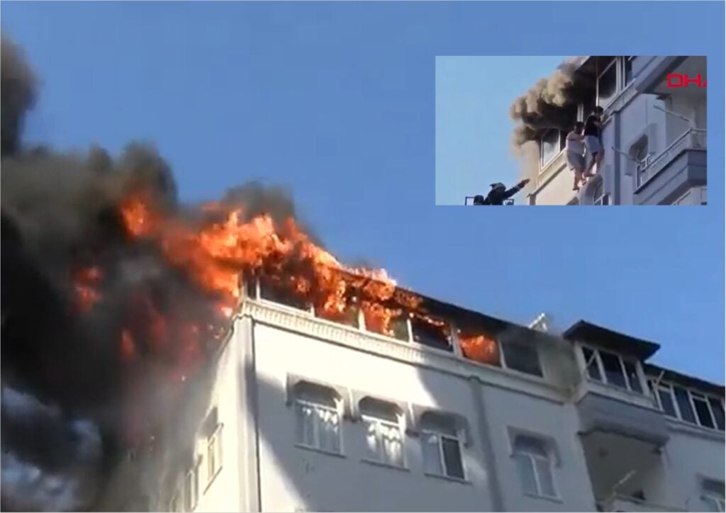 Κρεμάστηκαν στο περβάζι για να σωθούν από τις φλόγες – Η δραματική διάσωση δύο ανδρών στην Αττάλεια