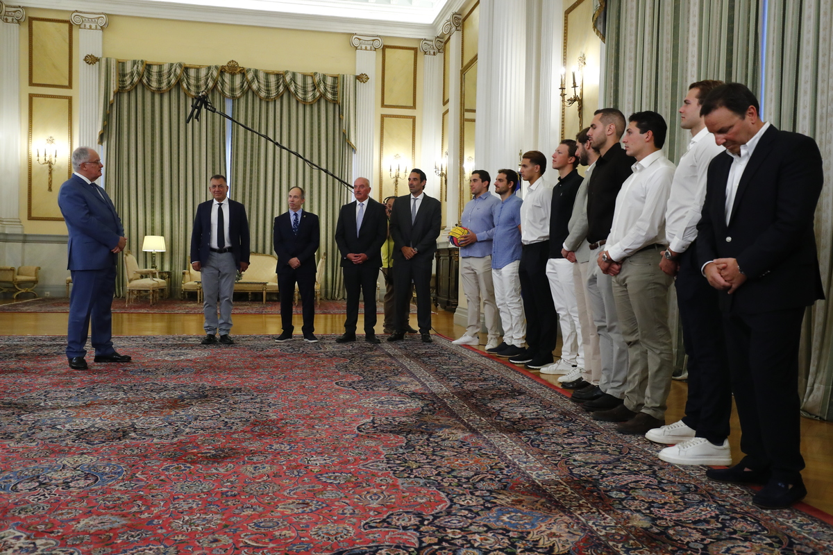 Στο Προεδρικό Μέγαρο η Εθνική ομάδα πόλο των ανδρών (ΣΤΕΛΙΟΣ ΣΤΕΦΑΝΟΥ / EUROKINISSI)