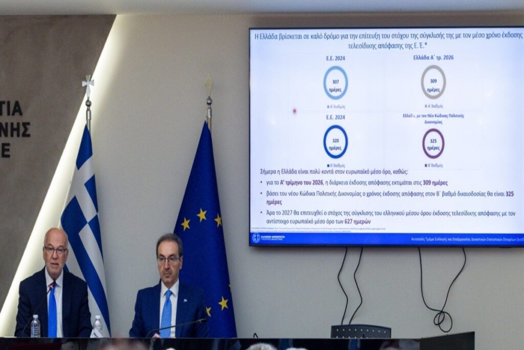 Δικαστικός Χάρτης: Από τις 774 στις 357 ημέρες ο χρόνος έκδοσης αποφάσεων