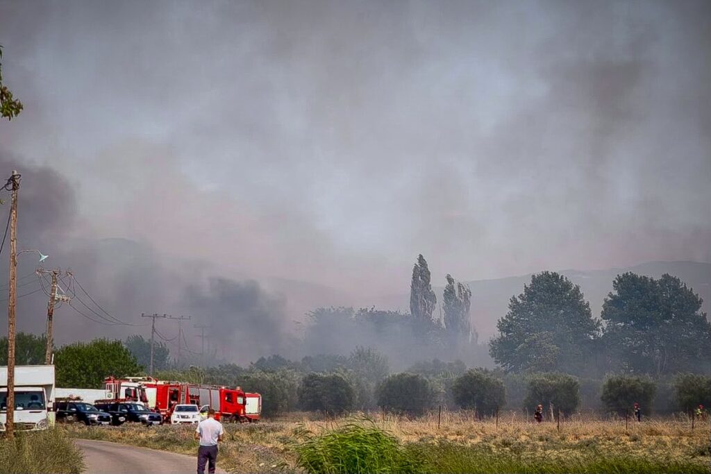 Φωτιά στη Θεσσαλονίκη: Ενισχύθηκαν οι πυροσβεστικές δυνάμεις μετά τα μηνύματα του 112 – Επιχει