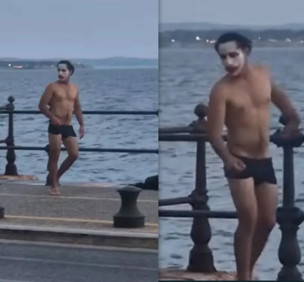 Nτυμένος Τζόκερ χόρευε με το εσώρουχο και βούτηξε στον Θερμαϊκό – Το βίντεο έγινε viral