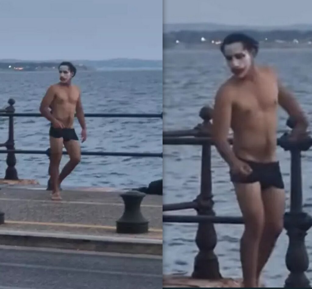 Nτυμένος Τζόκερ χόρευε με το εσώρουχο και βούτηξε στον Θερμαϊκό – Το βίντεο έγινε viral