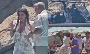 Κίμπερλι Γκίλφοϊλ: Με φουσκωτό στη Μύκονο – Η θερμή υποδοχή από τον πρέσβη των ΗΠΑ στο Βέλγιο [Βίντεο]