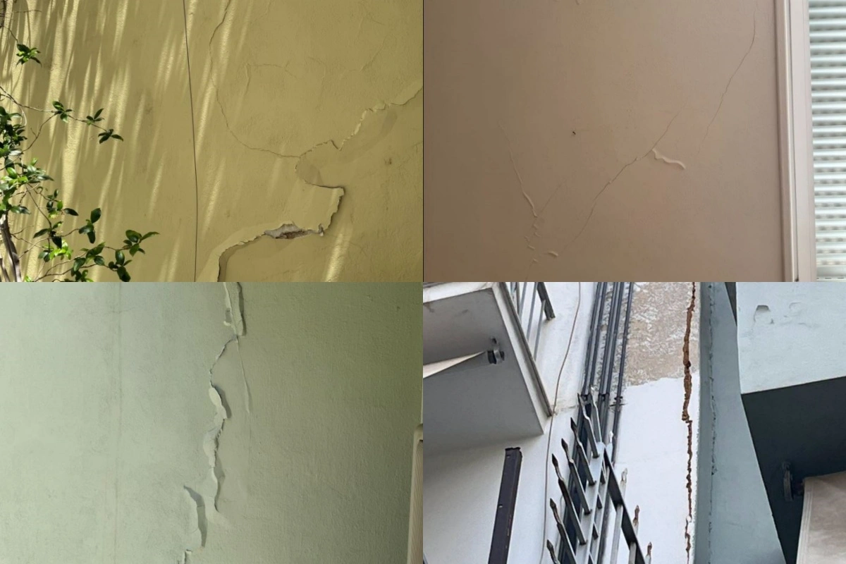 Ζημιές σε πολυκατοικίες στην Κυψέλη