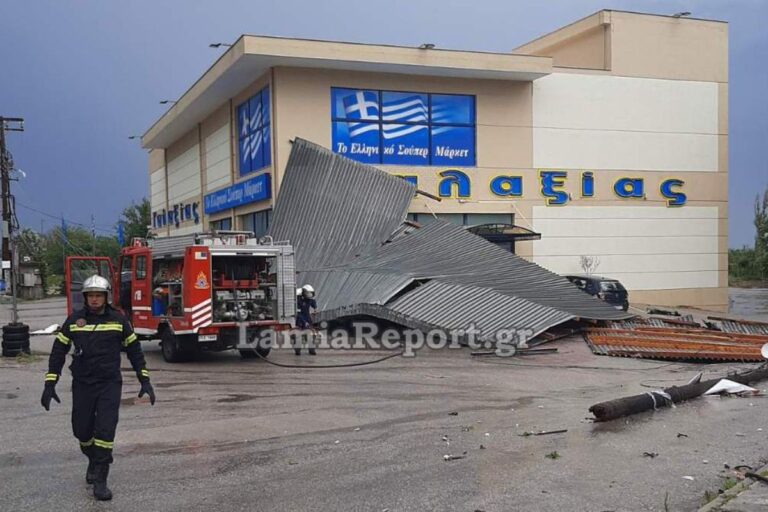 Κακοκαιρία: Χαλάζι και ισχυρά μπουρίνια σάρωσαν Λαμία και Φθιώτιδα