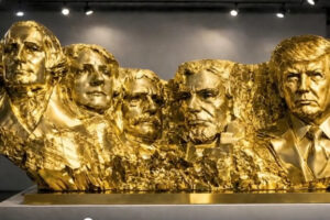 Ο Ντόναλντ Τραμπ «έβαλε» τον… χρυσό εαυτό του δίπλα στον Λίνκολν στο Όρος Ράσμορ