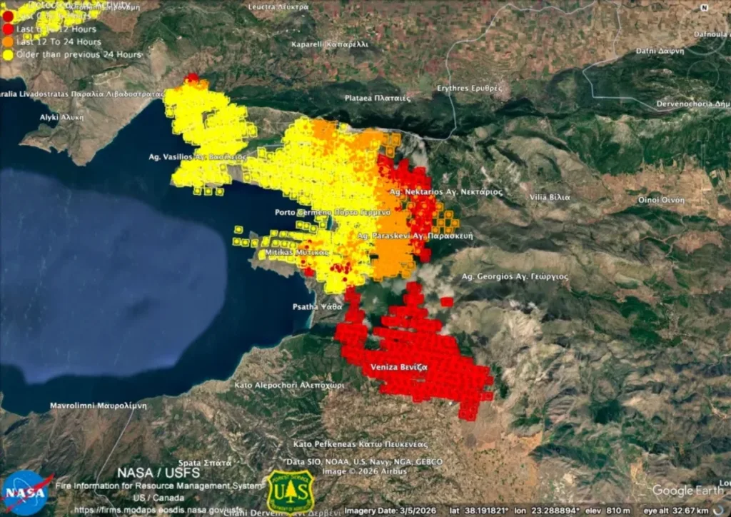 Φωτιές: Αυτή είναι η «mega-fire» πυρκαγιά που κατέκαψε 100.000 και πλέον στρέμματα – Ο χάρτης