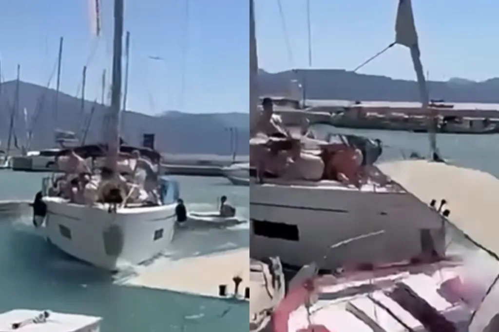 Λευκάδα: Ιστιοφόρο πέφτει πάνω σε δεμένα σκάφη στον Κάλαμο [Βίντεο]