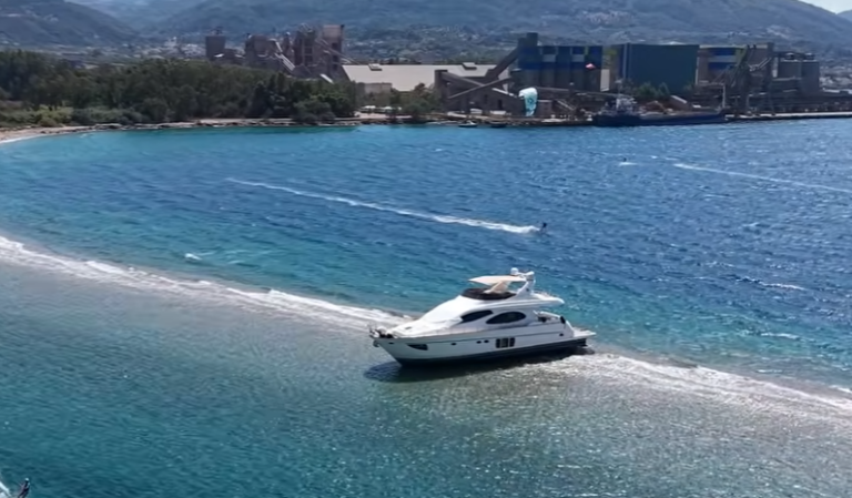 Δρέπανο: Παραμένει στα αβαθή το πολυτελές γιοτ που προσάραξε στην περιοχή
