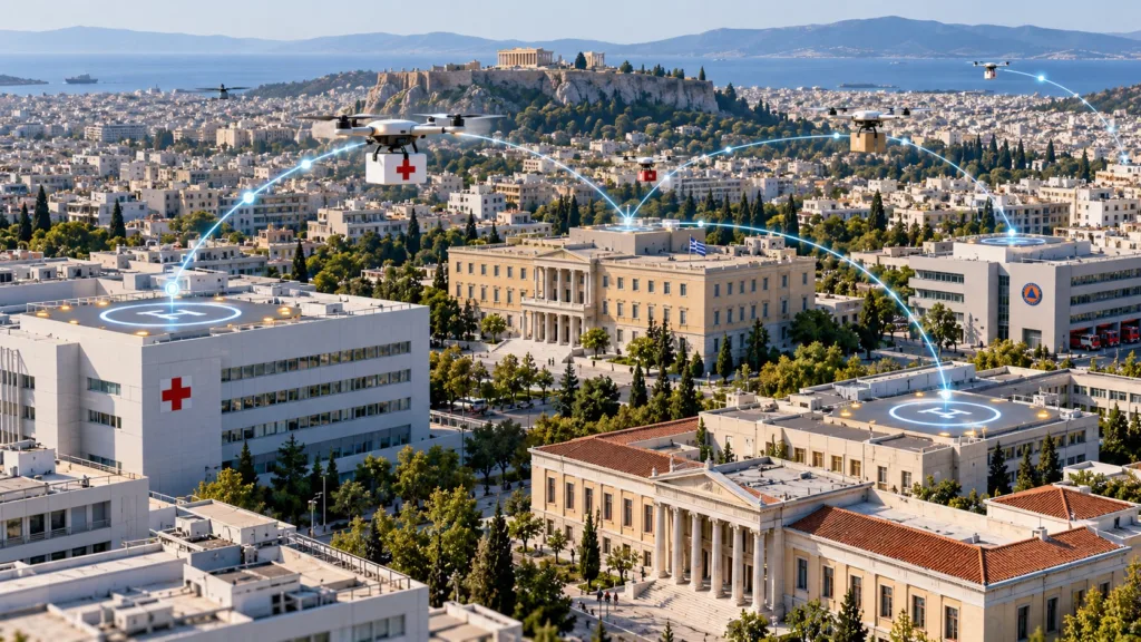 Δίκτυο drones στις ταράτσες δημοσίων κτιρίων – Μια πρόταση για ταχύτερες και πιο «έξυπνες» πό