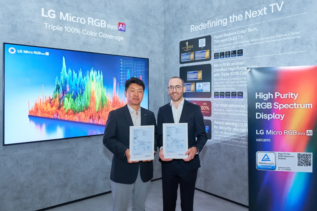 Η LG ELECTRONICS παρουσιάζει την πλήρη premium σειρά RGB με πιστοποίηση TÜV RHEINLAND για υψηλή καθα