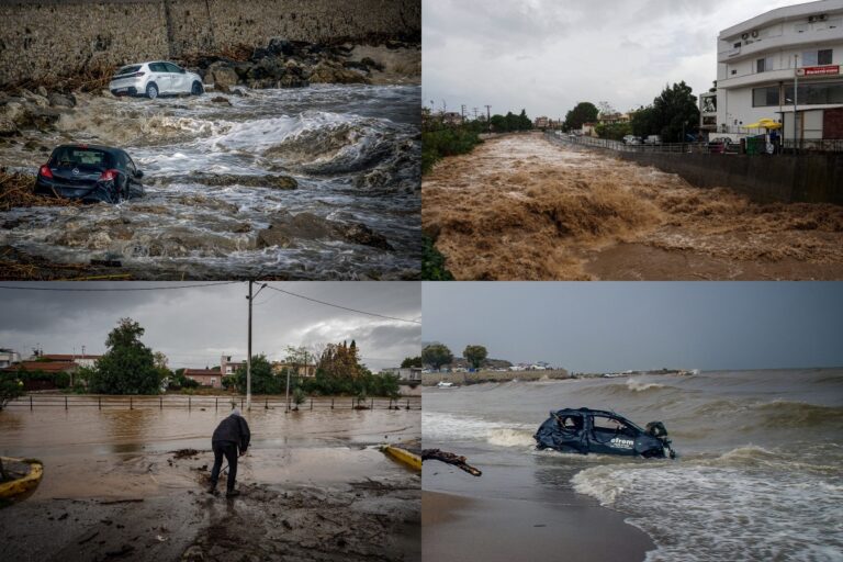 Κακοκαιρία σε Αττική, Εύβοια, Ρόδο: Πάνω από 200 κλήσεις στην Πυροσβεστική – Ένας νεκρός και αυτοκίνητα στη θάλασσα 