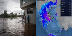 Κακοκαιρία: Μεγάλα ύψη βροχής σε Ρόδο, Σποράδες και Χαλκιδική – Σχεδόν 300 mm στη Στενή Ευβοία