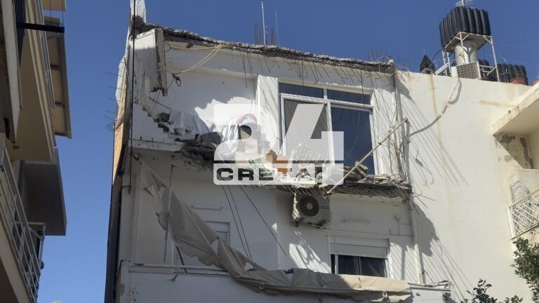Πανικός στο Ηράκλειο: Κατέρρευσαν τμήματα πολυκατοικίας τα ξημερώματα – Λαχτάρισαν οι ένοικοι