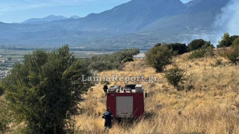 Φωτιά τώρα κοντά στο Κέντρο Εκπαίδευσης Υλικού Πολέμου στη Λαμία – Επιχειρούν και εναέρια μέσα