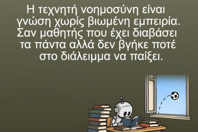 Αρκάς: Η τεχνητή νοημοσύνη δεν βγήκε ποτέ στο διάλειμμα
