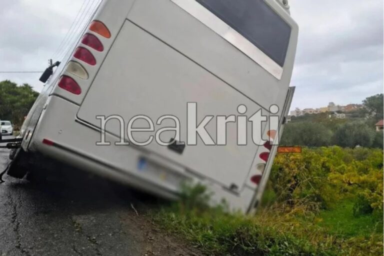 Ηράκλειο: Σχολικό λεωφορείο με μαθητές βγήκε από τον δρόμο – «Είχα προειδοποιήσει», λέει ο οδηγός